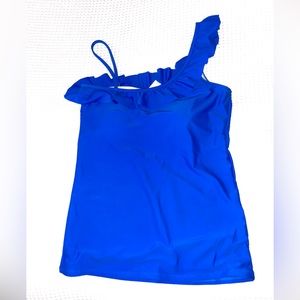 Lime Ricki XL Blue Tankini one shoulder swim suit top